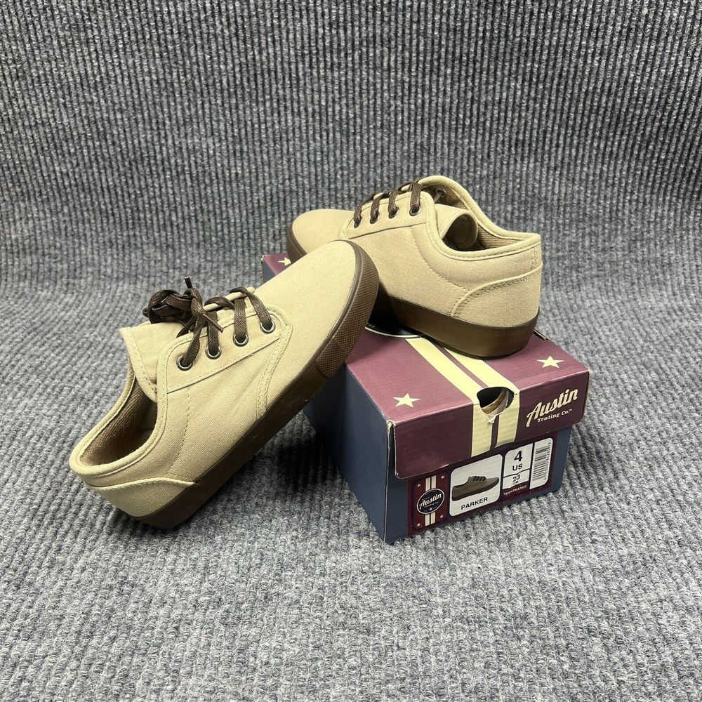 Austin Trading Co Parker Shoes Boys Size 4 Tan Lace Up Dressy Church Casual NEW